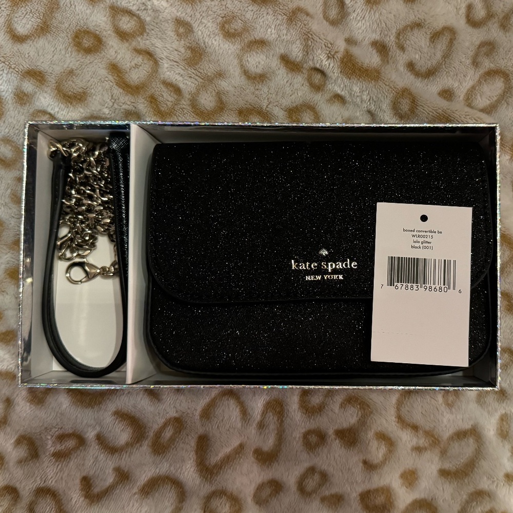 Kate Spade New York Lola Glitter Convertible Belt Bag Crossbody with Gift Box